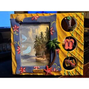 Beautiful Republica Dominicana Beach Tropical Sea Shell Collectors Picture Frame